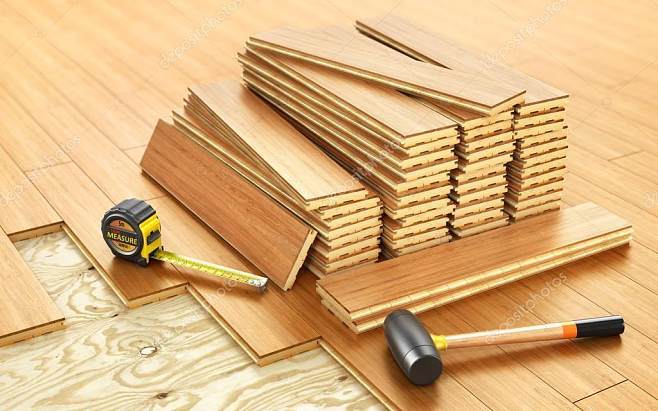 实木复合地板的堆栈木结构木材工作和木制品行业概念成堆的木木材木板